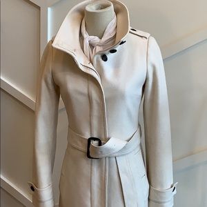 Burberry White Winter Trench Coat